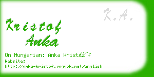 kristof anka business card